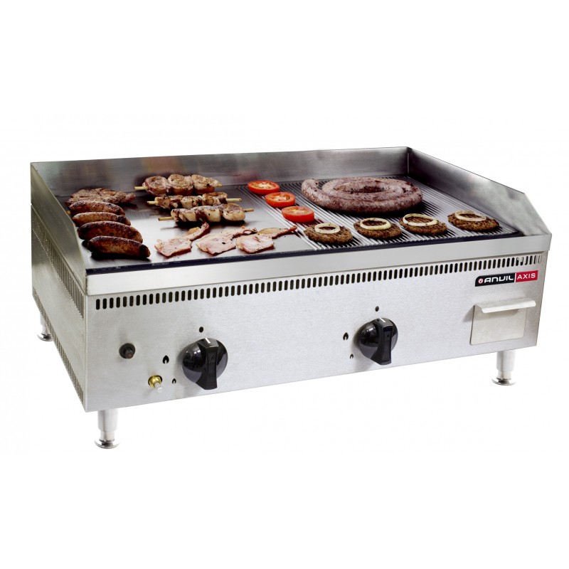 FLAT TOP GAS GRIDDLE RIB/FLAT 600mm - CaterMaster